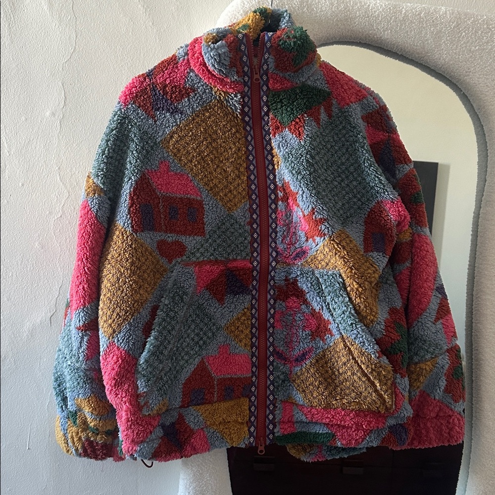 BDG Multicolor Geometric Teddy Jacket - Picture 5 of 5
